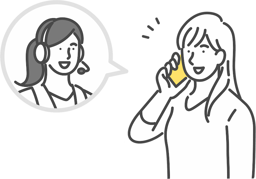 コンシェルジュと電話する女性