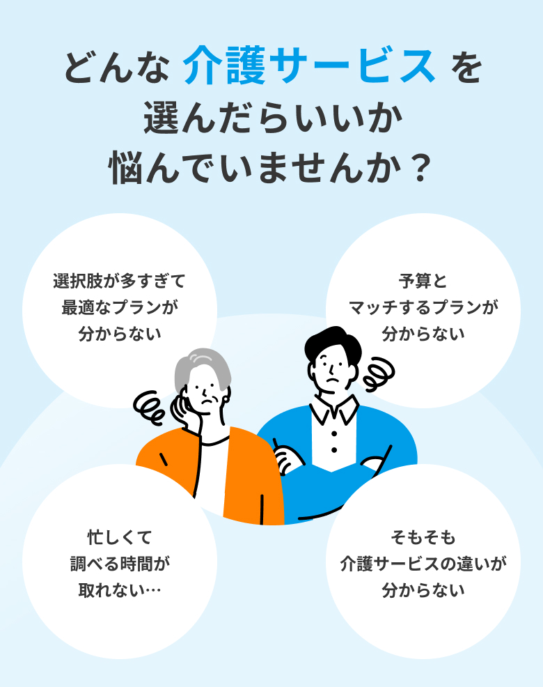 どんな 介護サービス を選んだらいいか悩んでいませんか？